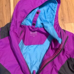 L.L. Bean Kids Vibrant Purple and Sky Blue Coat